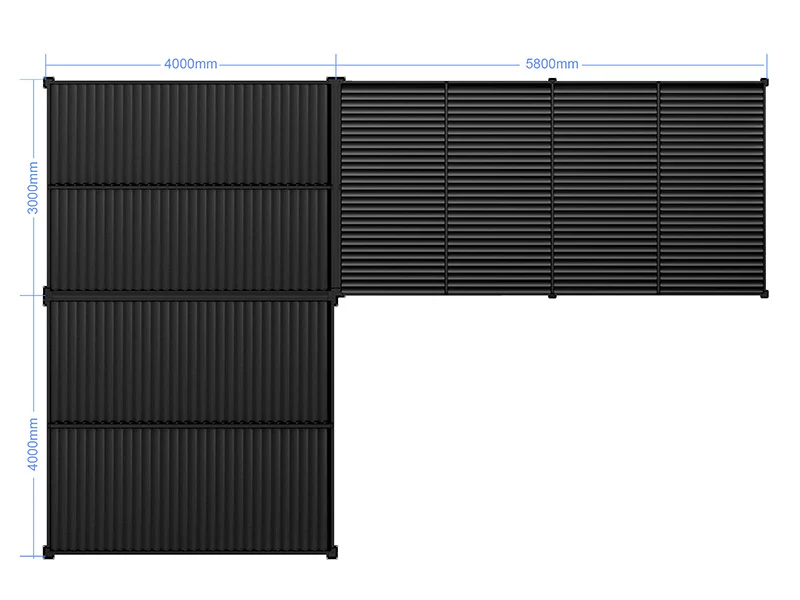 Bioklimatisk pergola paviljong San Pablo Alu+, 3x4m, 4x4m, 3x5,8m, Svart, 3 st. - Image 6