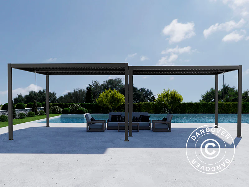 Bioklimatisk pergola paviljong San Pablo Alu+, 3x4m, 4x4m, Svart, 2 st. - Image 2