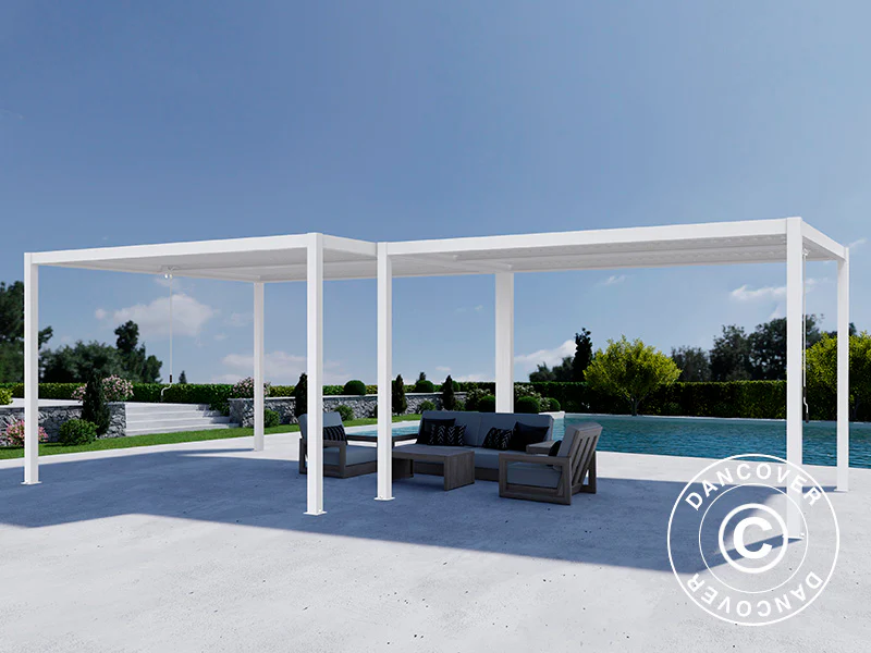 Bioklimatisk pergola paviljong San Pablo Alu+, 3x4m, 4x4m, Vit, 2 st. - Image 3