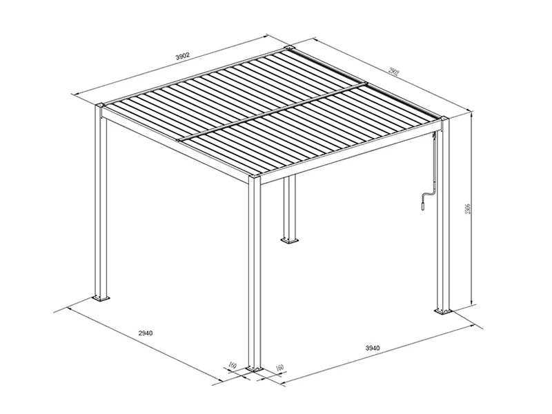 Bioklimatisk pergola paviljong San Pablo Alu+, 3x4m, 4x4m, Vit, 2 st. - Image 7