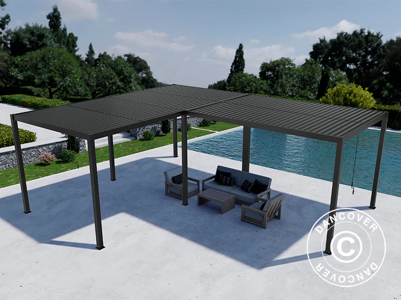 Bioklimatisk pergola paviljong San Pablo Alu+, 3x4m, 4x5,8m, Svart, 2 st. - Image 4