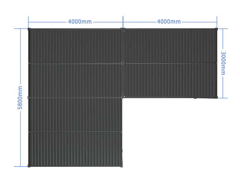 Bioklimatisk pergola paviljong San Pablo Alu+, 3x4m, 4x5,8m, Svart, 2 st. - Image 6