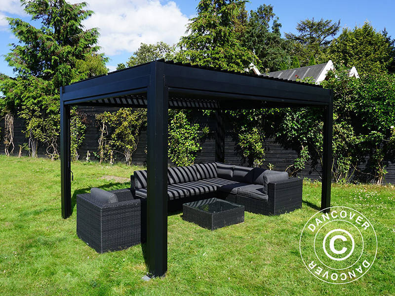 Bioklimatisk pergola Paviljong San Pablo Alu+, 3x4m, Svart - Image 13