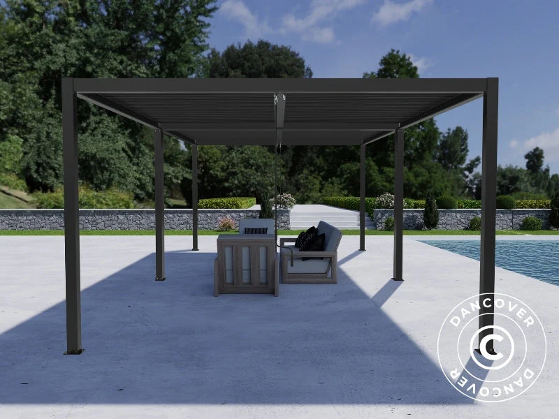 Bioklimatisk pergola paviljong San Pablo Alu+, 3x4m, Svart, 2 st. - Image 4