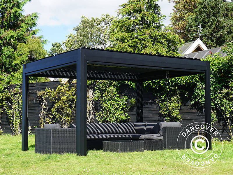 Bioklimatisk pergola Paviljong San Pablo Alu+, 3x4m, Svart - Image 5