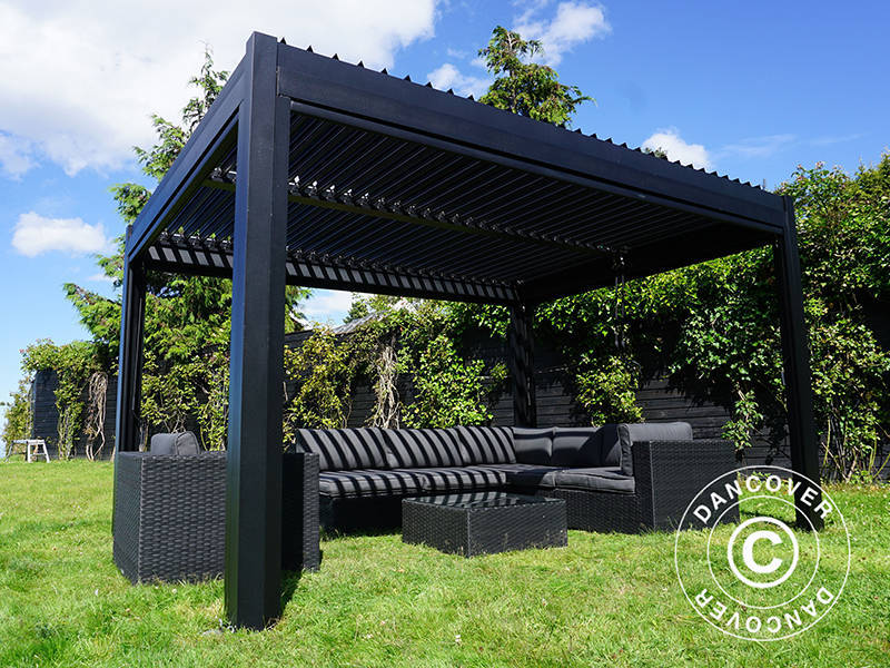 Bioklimatisk pergola Paviljong San Pablo Alu+, 3x4m, Svart - Image 7