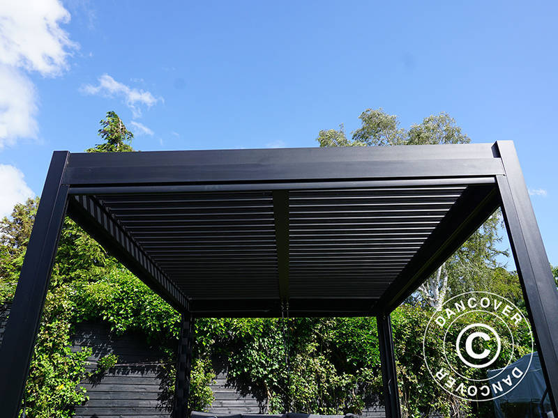 Bioklimatisk pergola Paviljong San Pablo Alu+, 3x4m, Svart - Image 8