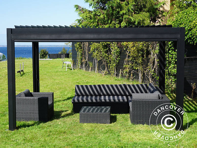 Bioklimatisk pergola Paviljong San Pablo Alu+, 3x4m, Svart - Image 9