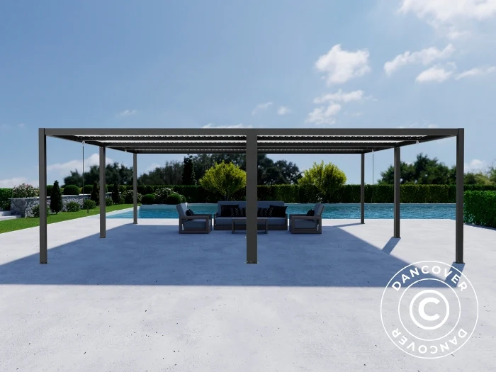 Bioklimatisk pergola paviljong San Pablo Alu+, 3x4m, Svart/Vit, 4 st. - Image 4