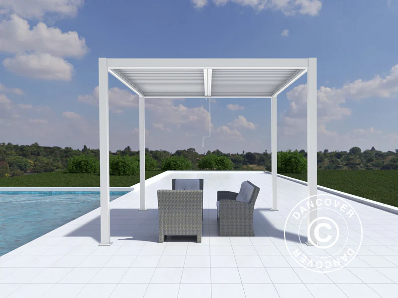 Bioklimatisk pergola Paviljong San Pablo Alu+, 3x4m, Vit - Image 3