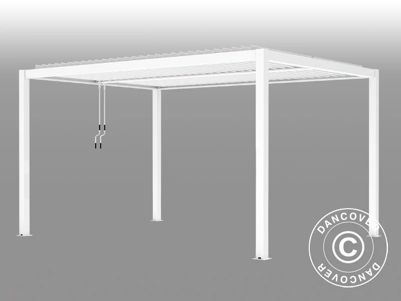 Bioklimatisk pergola Paviljong San Pablo Alu+, 3x4m, Vit - Image 4