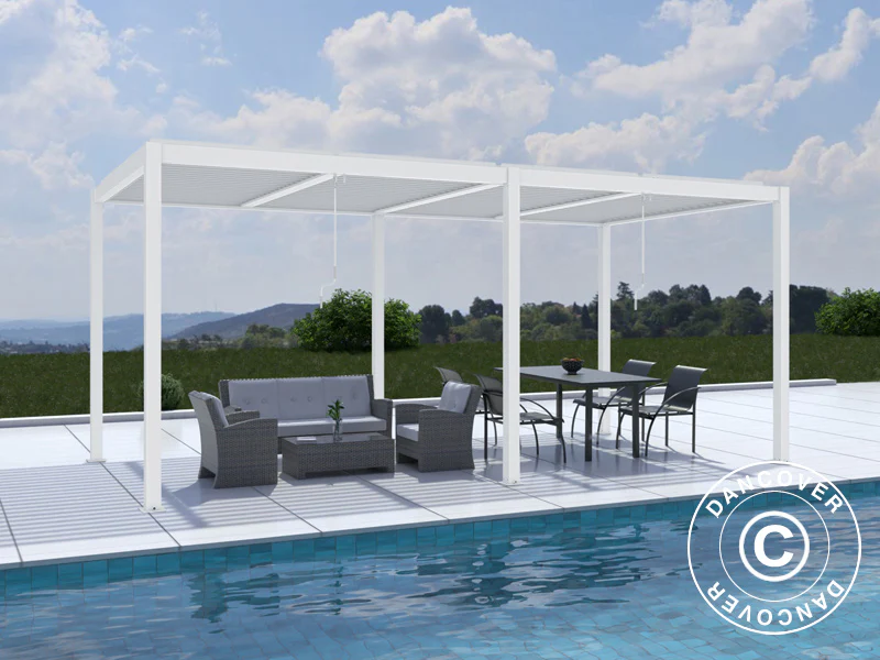 Bioklimatisk pergola Paviljong San Pablo Alu+, 3x5,8m, Vit - Image 2