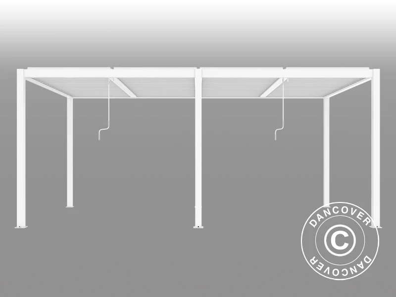 Bioklimatisk pergola Paviljong San Pablo Alu+, 3x5,8m, Vit - Image 6