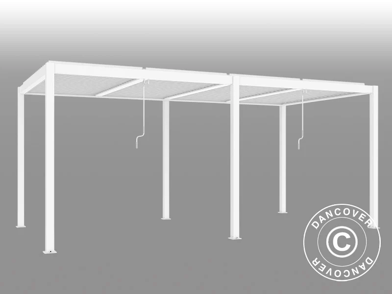 Bioklimatisk pergola Paviljong San Pablo Alu+, 3x5,8m, Vit - Image 8