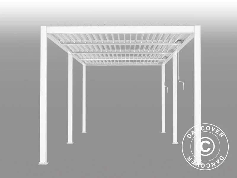 Bioklimatisk pergola Paviljong San Pablo Alu+, 3x5,8m, Vit - Image 9