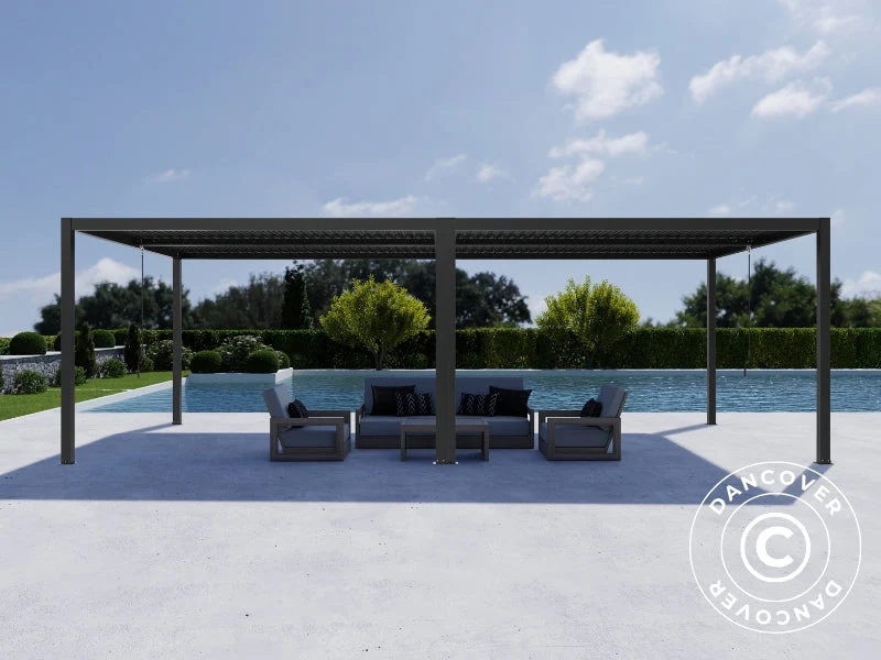 Bioklimatisk pergola paviljong San Pablo Alu+, 4x4m, Svart, 2 st. - Image 3