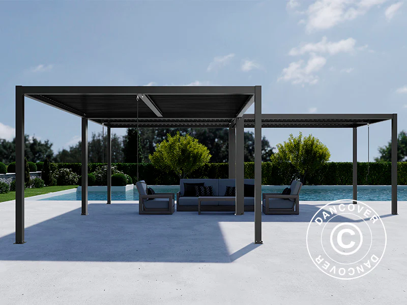 Bioklimatisk pergola paviljong San Pablo Alu+, 4x4m, Svart, 3 st. - Image 2