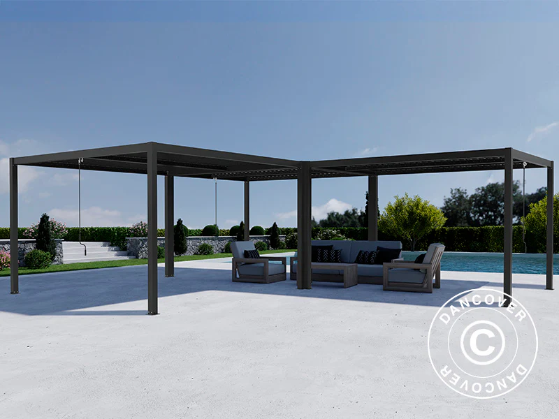 Bioklimatisk pergola paviljong San Pablo Alu+, 4x4m, Svart, 3 st. - Image 4