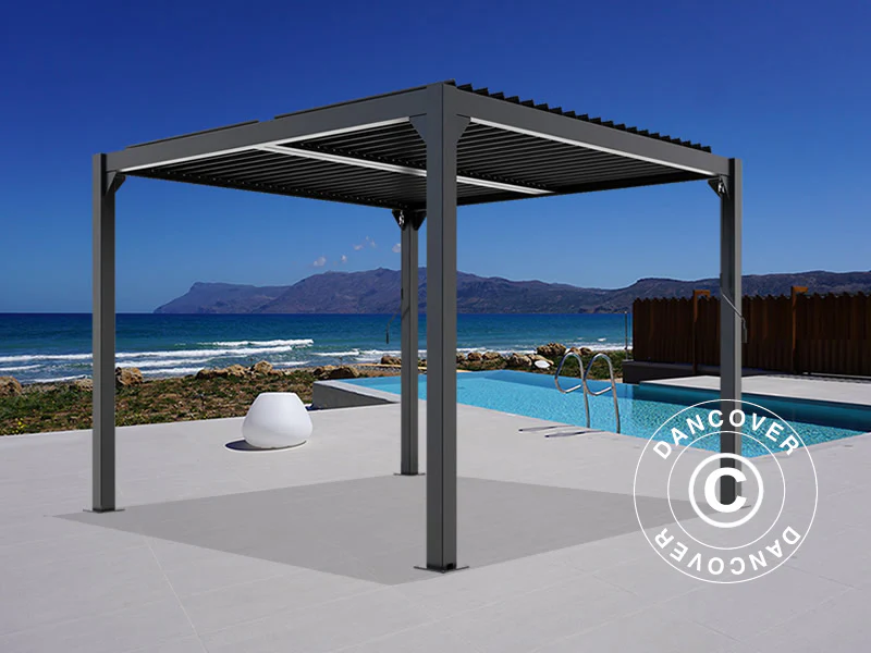 Bioklimatisk pergola Paviljong San Pablo Alu+, 4x4m, Svart - Image 3