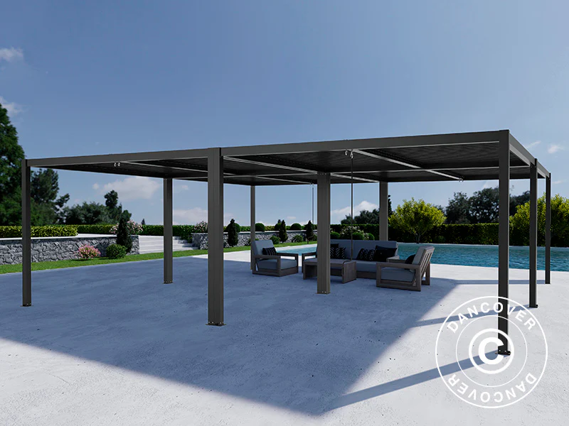 Bioklimatisk pergola paviljong San Pablo Alu+, 4x4m, Svart, 4 st. - Image 4