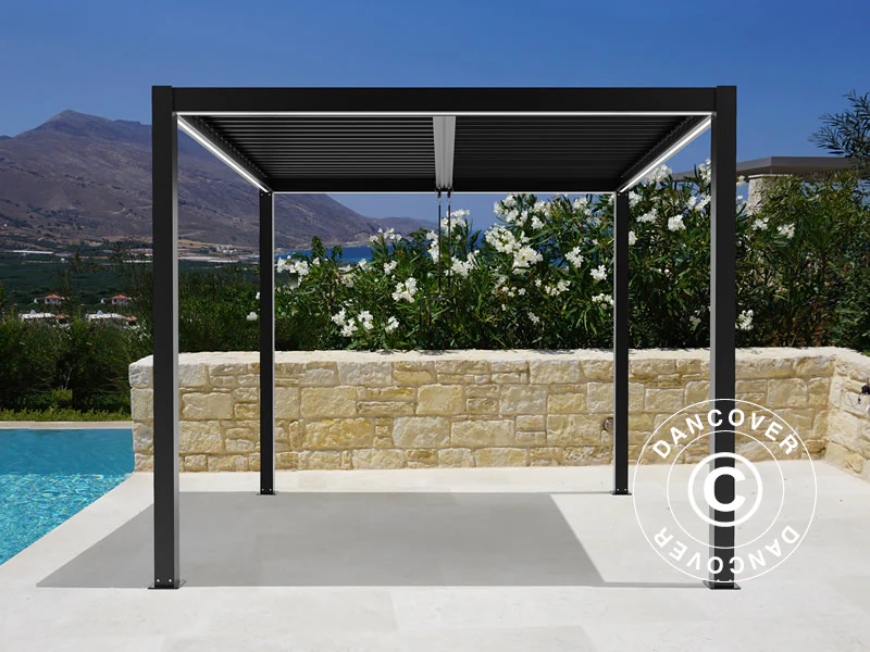 Bioklimatisk pergola Paviljong San Pablo Alu+, 4x4m, Svart - Image 6