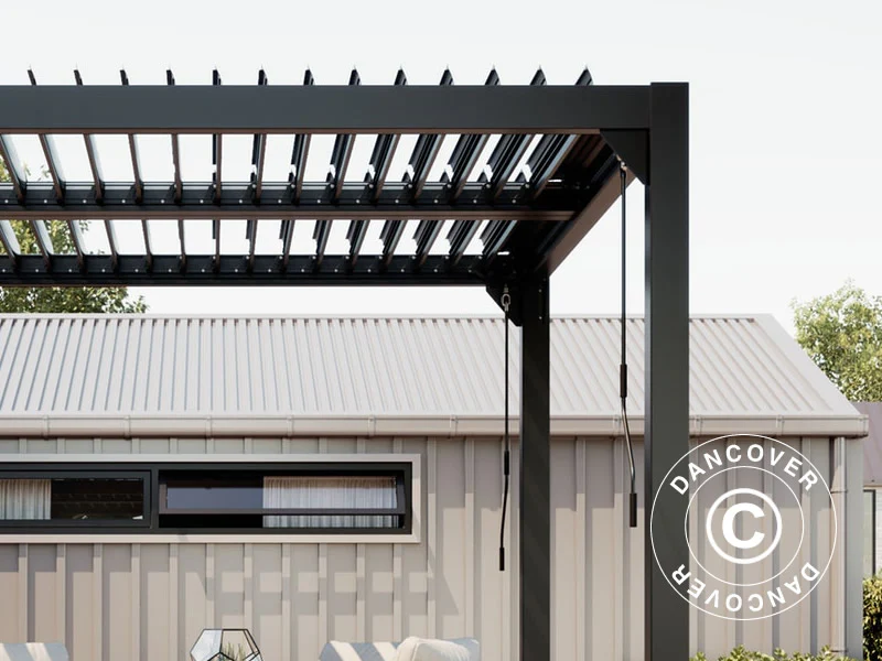 Bioklimatisk pergola Paviljong San Pablo Alu+, 4x4m, Svart - Image 8