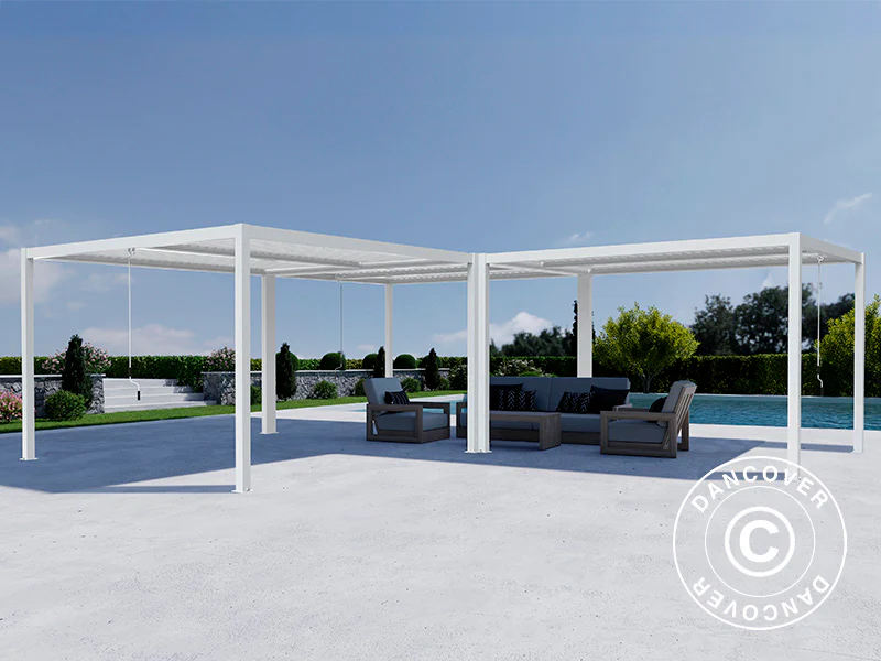 Bioklimatisk pergola paviljong San Pablo Alu+, 4x4m, Vit, 3 st. - Image 4