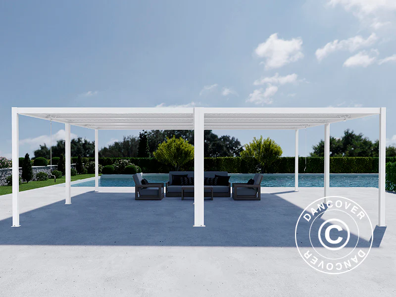 Bioklimatisk pergola paviljong San Pablo Alu+, 4x4m, Vit, 4 st. - Image 3