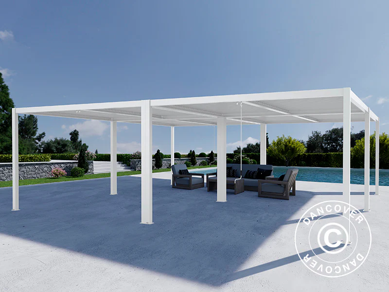Bioklimatisk pergola paviljong San Pablo Alu+, 4x4m, Vit, 4 st. - Image 4