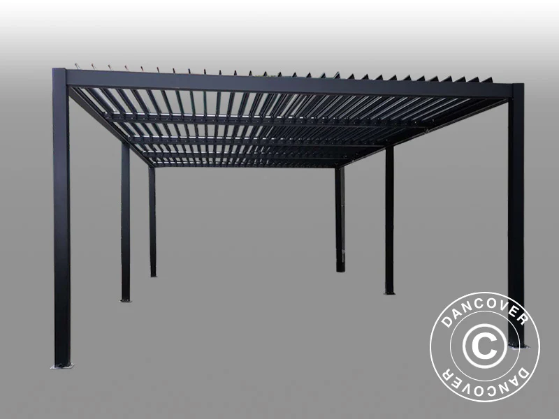 Bioklimatisk pergola paviljong San Pablo Alu+, 4x5,8m, Svart - Image 6