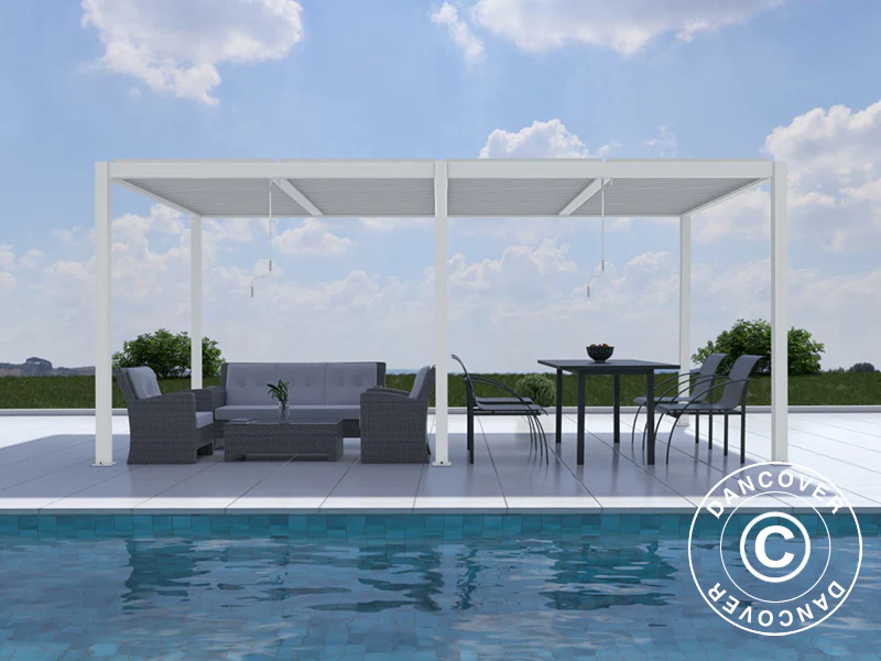Bioklimatisk pergola Paviljong San Pablo Alu+, 4x5,8m, Vit - Image 2