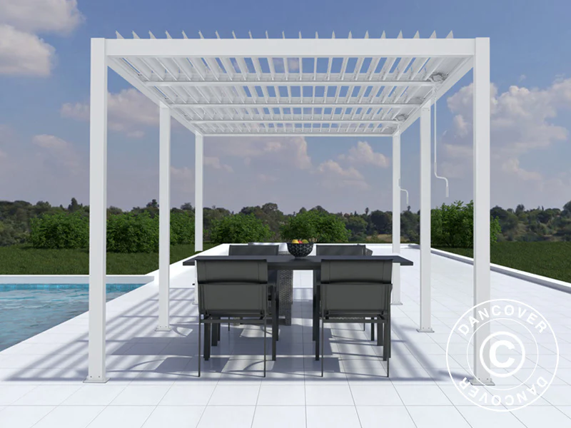 Bioklimatisk pergola Paviljong San Pablo Alu+, 4x5,8m, Vit - Image 3