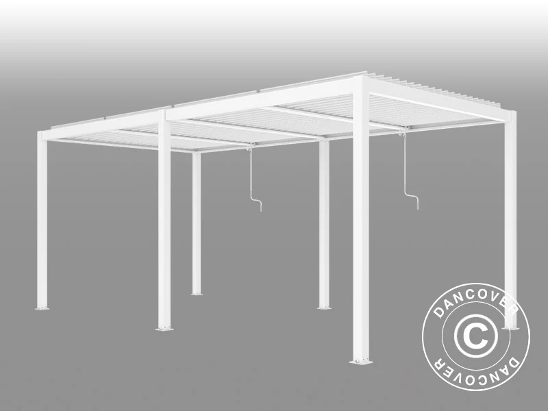 Bioklimatisk pergola Paviljong San Pablo Alu+, 4x5,8m, Vit - Image 6