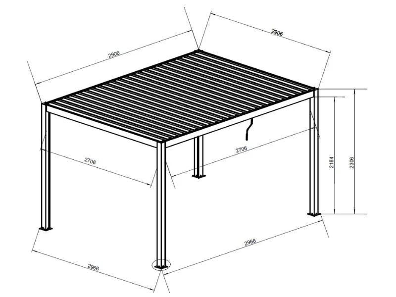 Bioklimatisk pergola paviljong San Pablo Steel+, 3x3m, Vit - Image 6