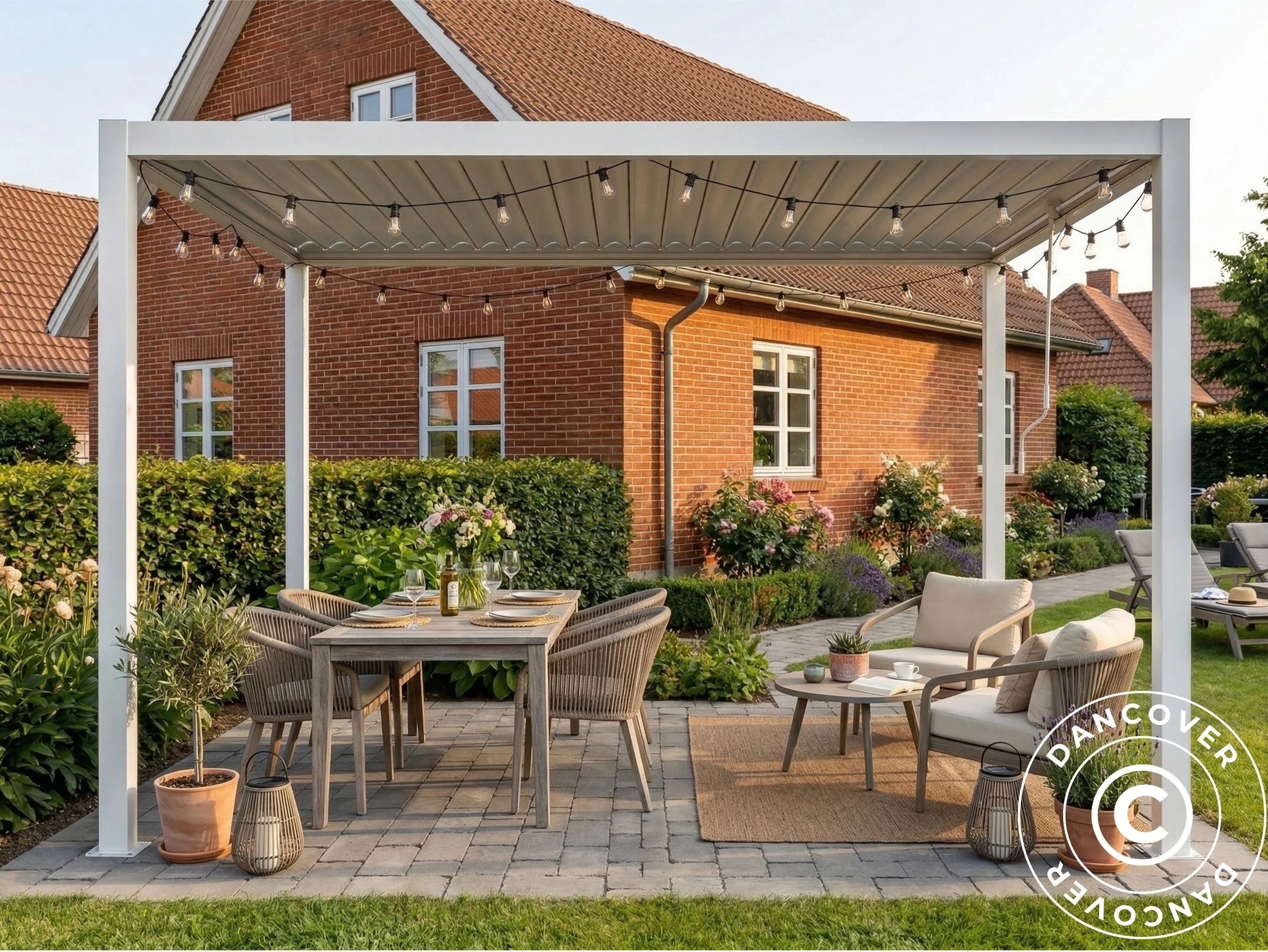 Bioklimatisk pergola paviljong San Pablo Steel+, 3x4m, Vit - Image 2