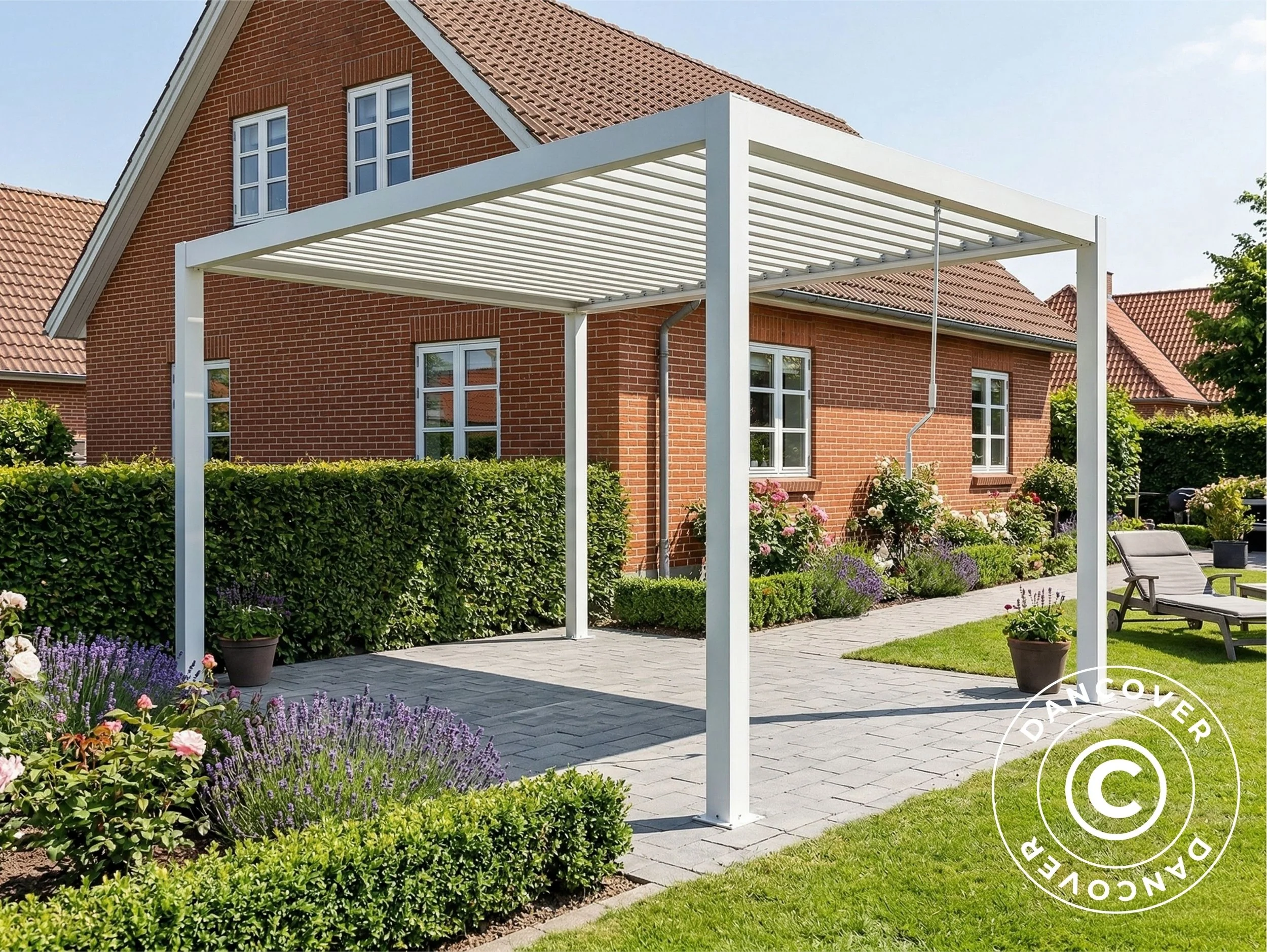 Bioklimatisk pergola paviljong San Pablo Steel+, 3x4m, Vit - Image 3