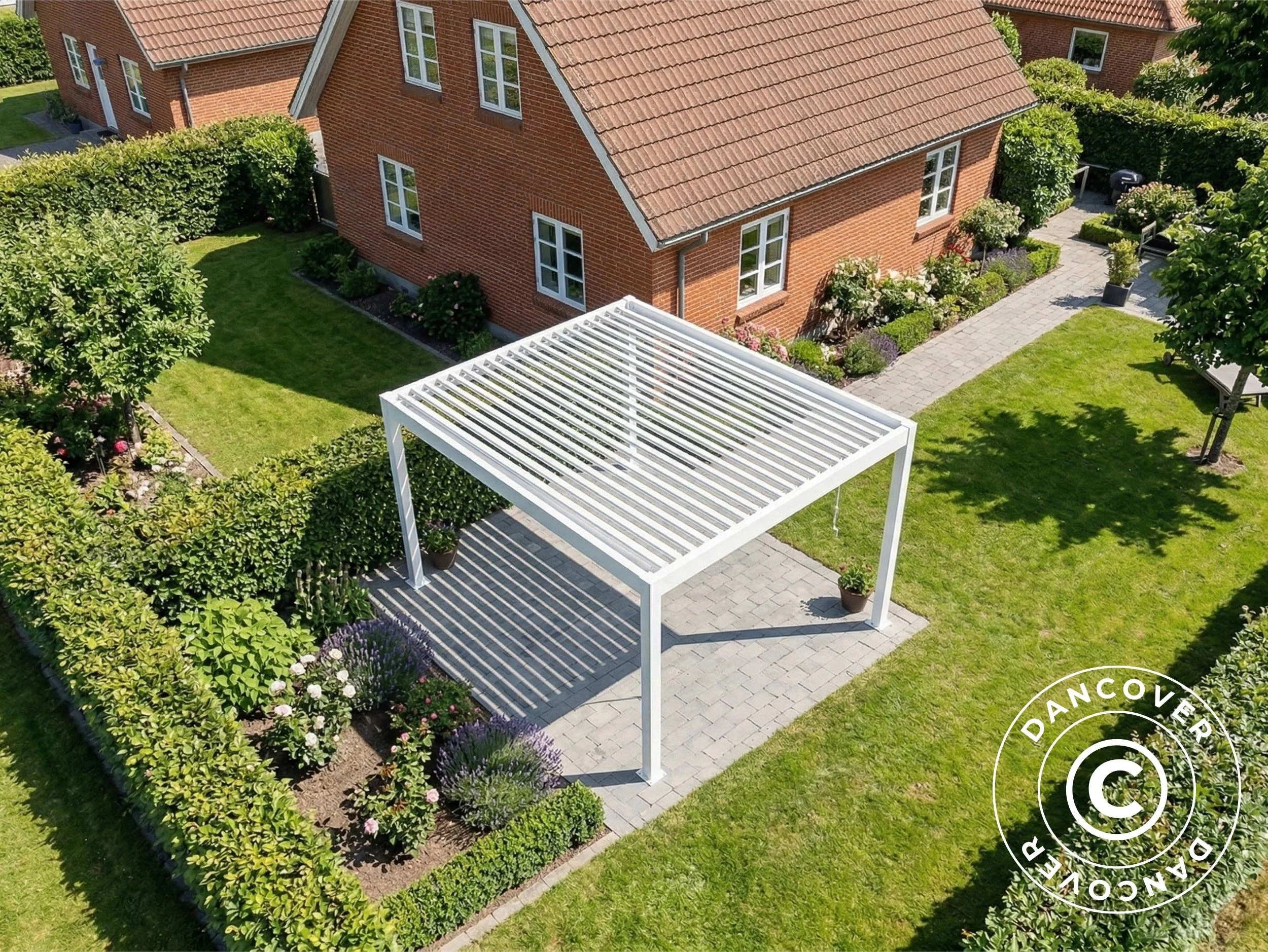 Bioklimatisk pergola paviljong San Pablo Steel+, 3x4m, Vit - Image 4