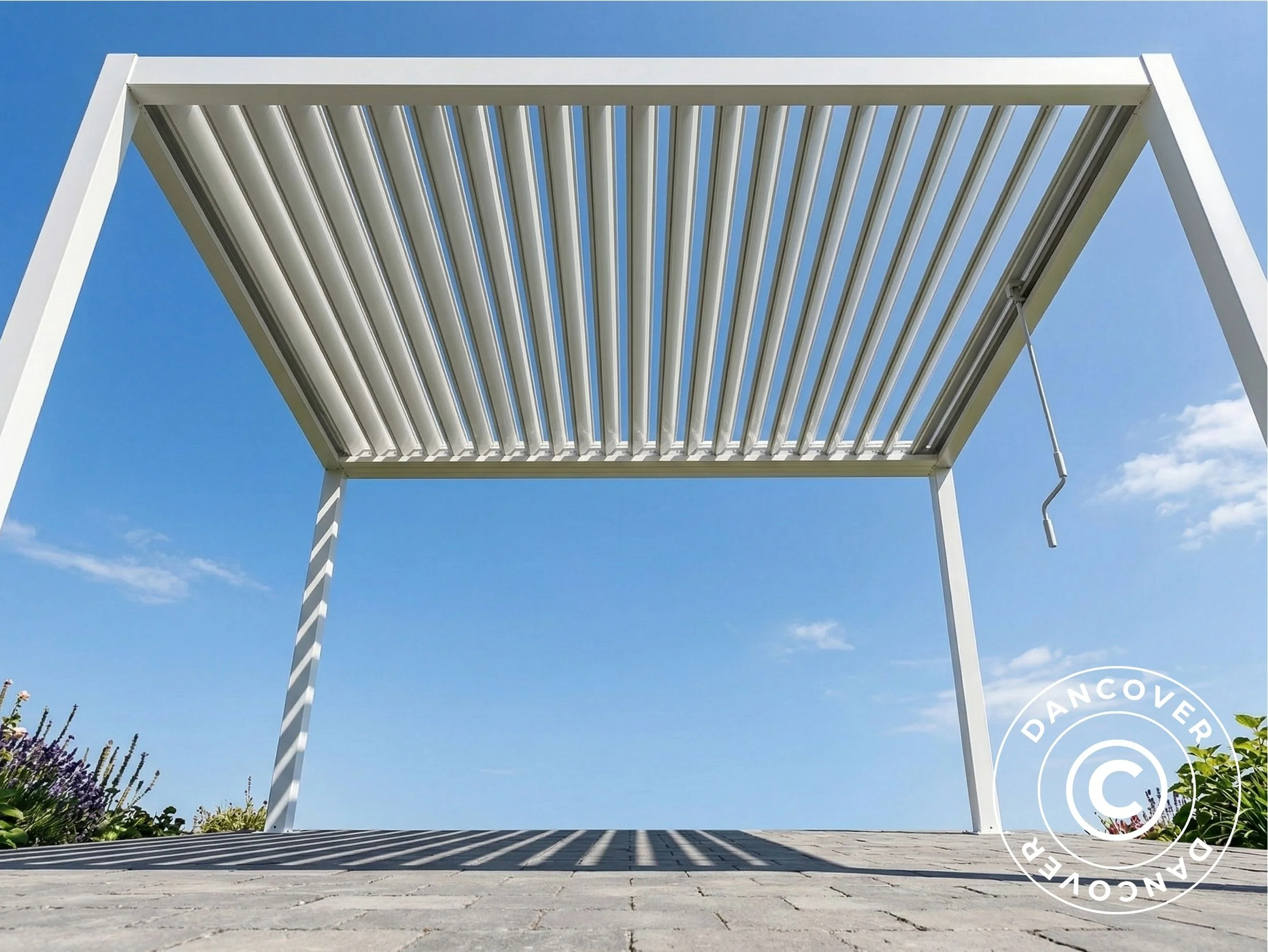 Bioklimatisk pergola paviljong San Pablo Steel+, 3x4m, Vit - Image 5