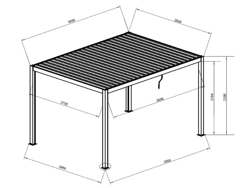 Bioklimatisk pergola paviljong San Pablo Steel+, 3x4m, Vit - Image 6