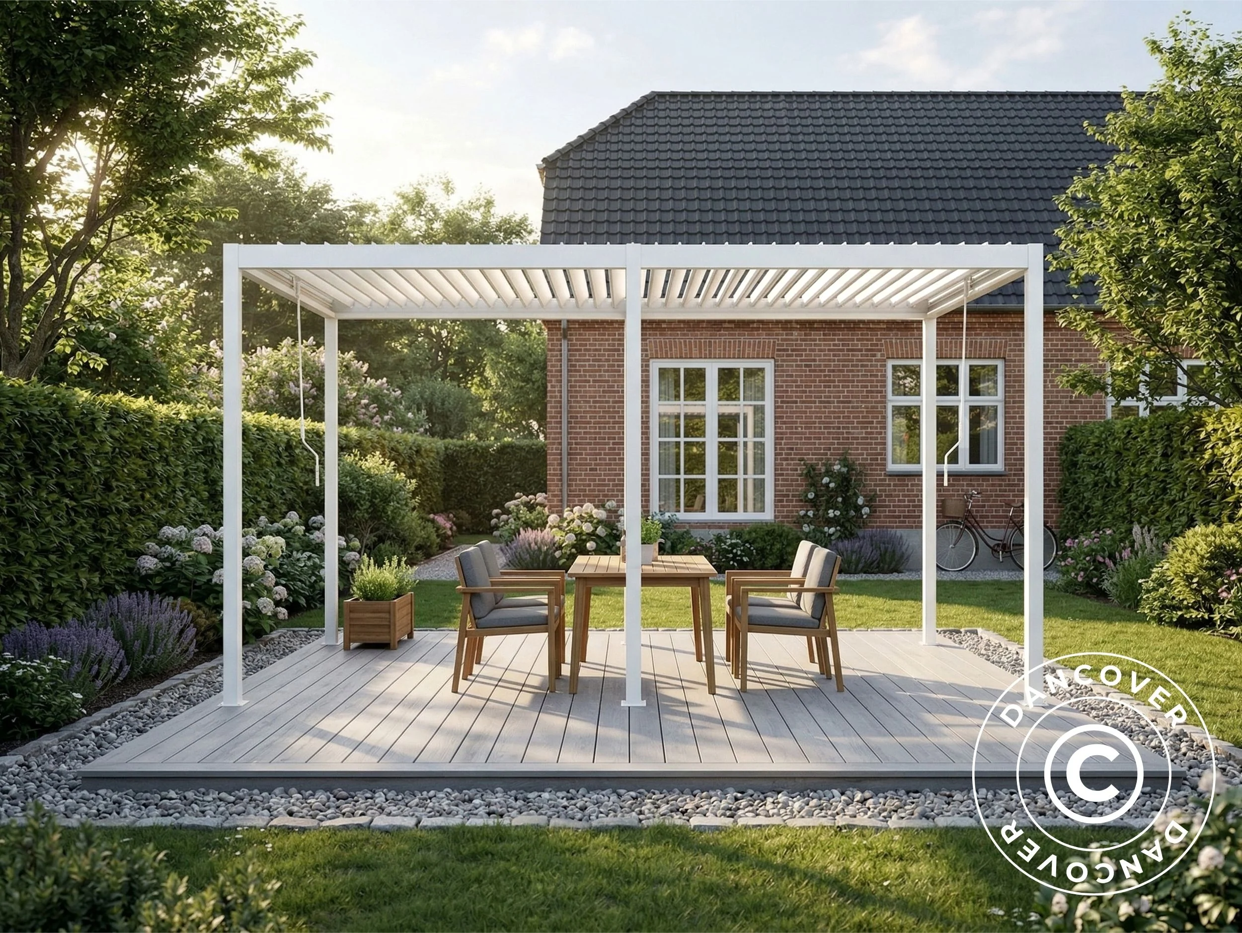 Bioklimatisk pergola paviljong San Pablo Steel+, 3x5,8m, Vit - Image 2