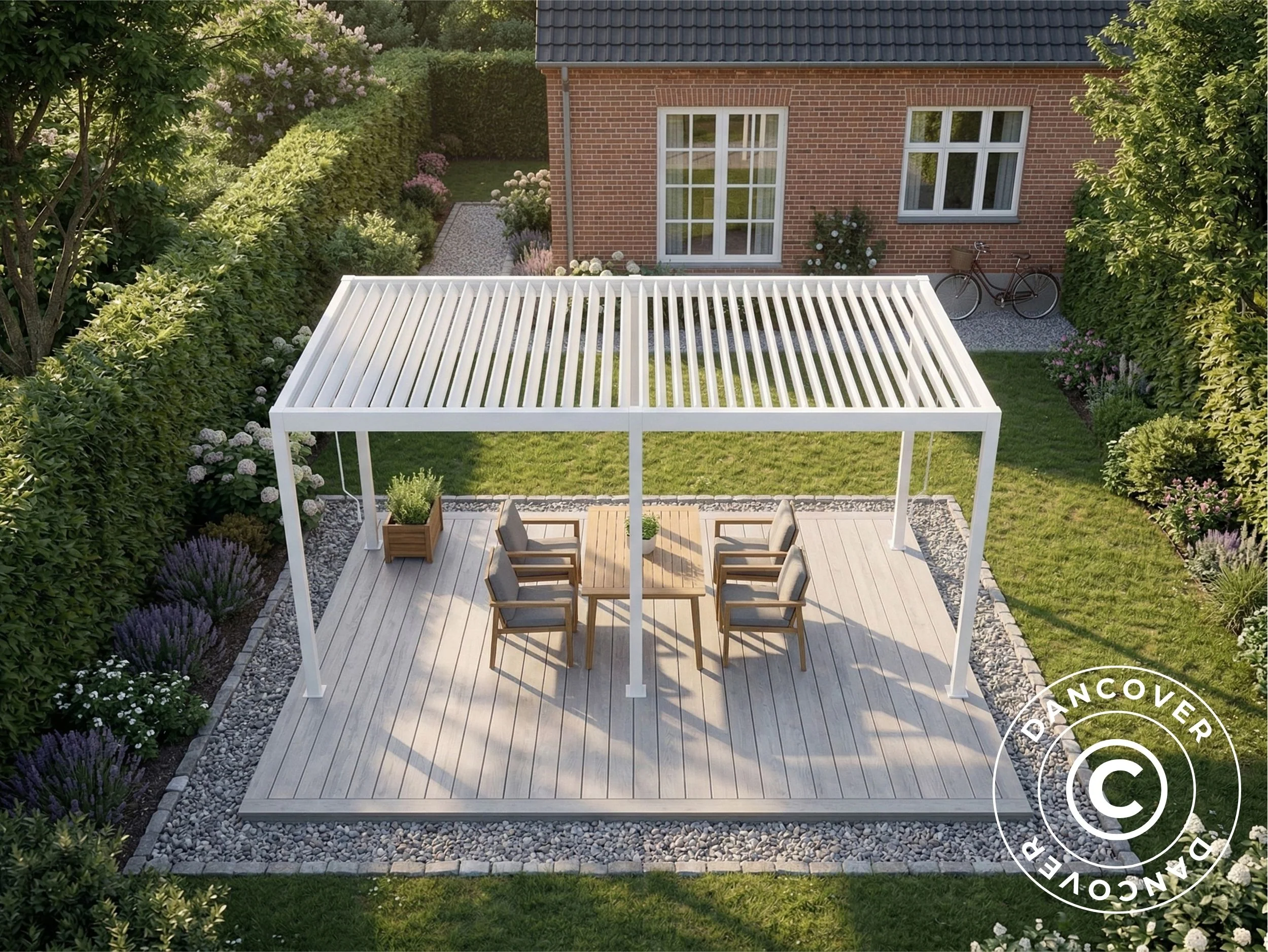 Bioklimatisk pergola paviljong San Pablo Steel+, 3x5,8m, Vit - Image 4