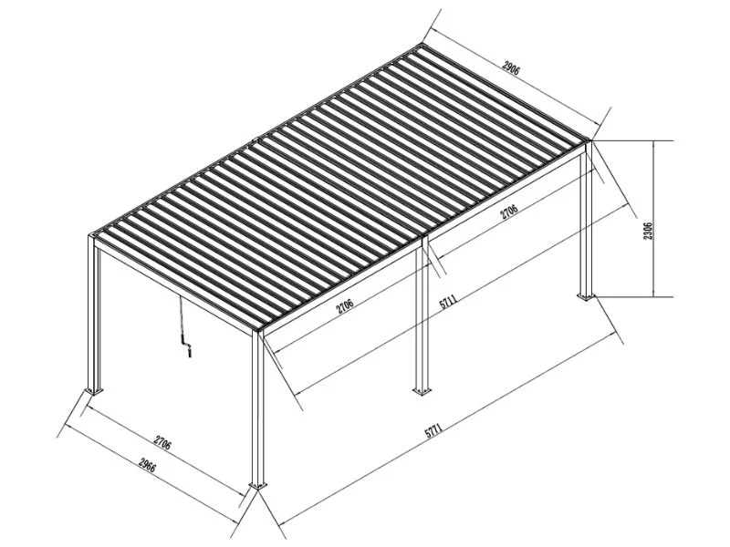 Bioklimatisk pergola paviljong San Pablo Steel+, 3x5,8m, Vit - Image 5