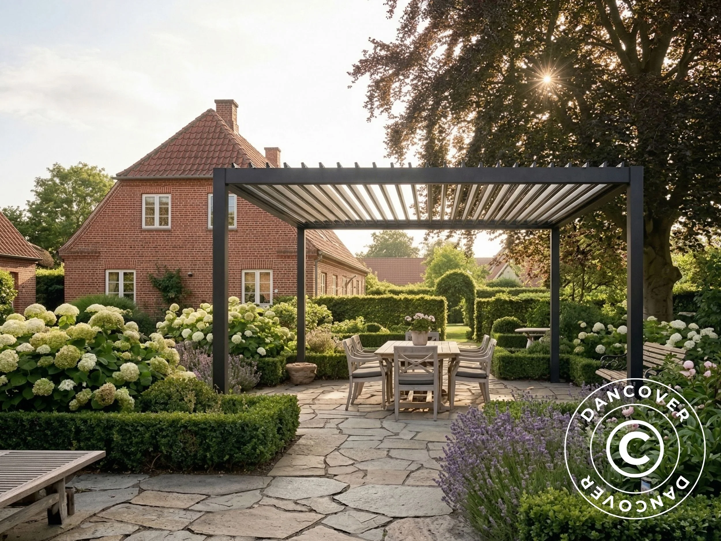 Bioklimatisk pergola paviljong San Pablo Steel+, 4x4m, Svart - Image 2