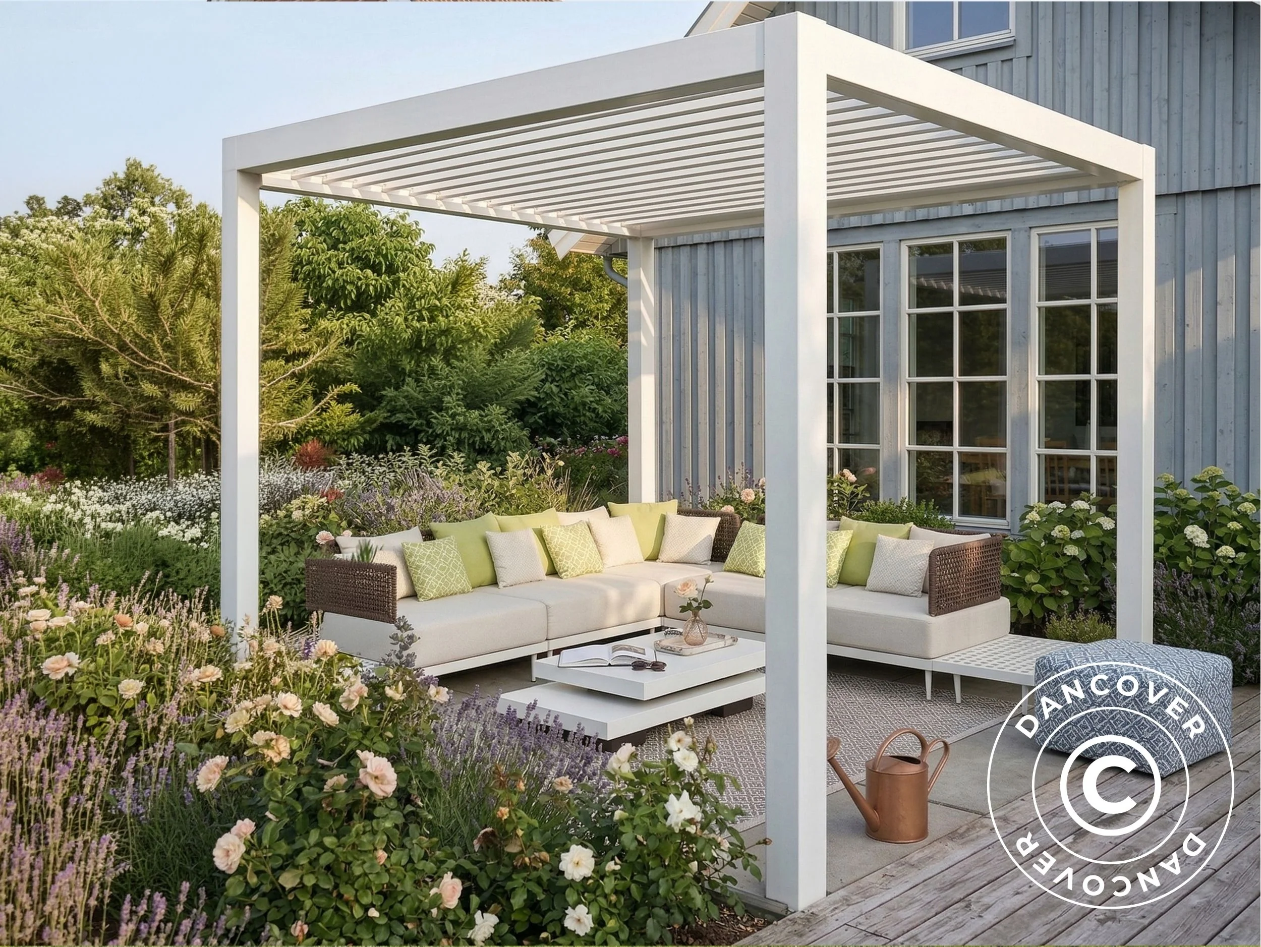 Bioklimatisk pergola paviljong San Pablo Steel+, 4x4m, Vit - Image 2