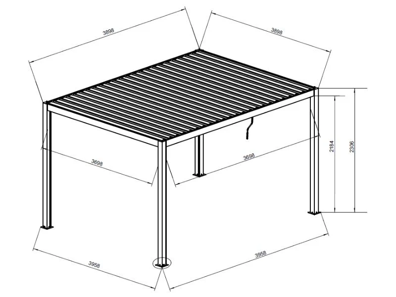 Bioklimatisk pergola paviljong San Pablo Steel+, 4x4m, Vit - Image 5