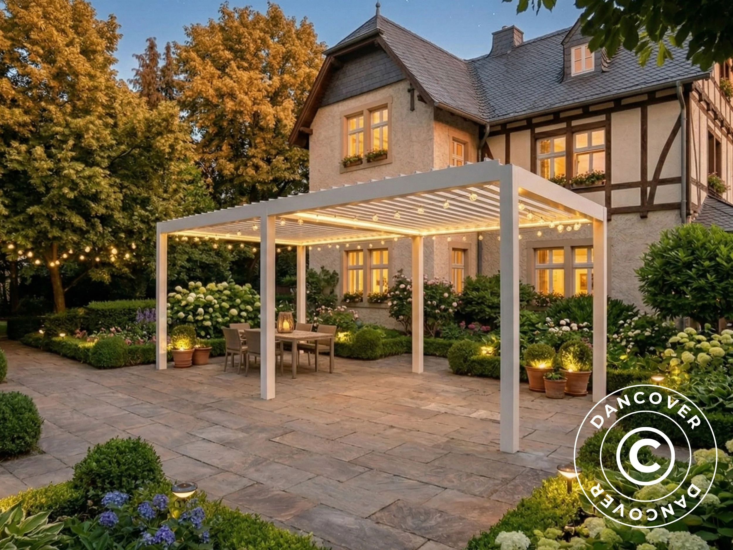 Bioklimatisk pergola paviljong San Pablo Steel+, 4x5,8m, Vit - Image 3