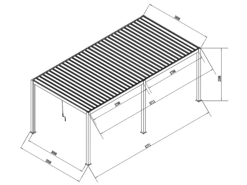 Bioklimatisk pergola paviljong San Pablo Steel+, 4x5,8m, Vit - Image 6