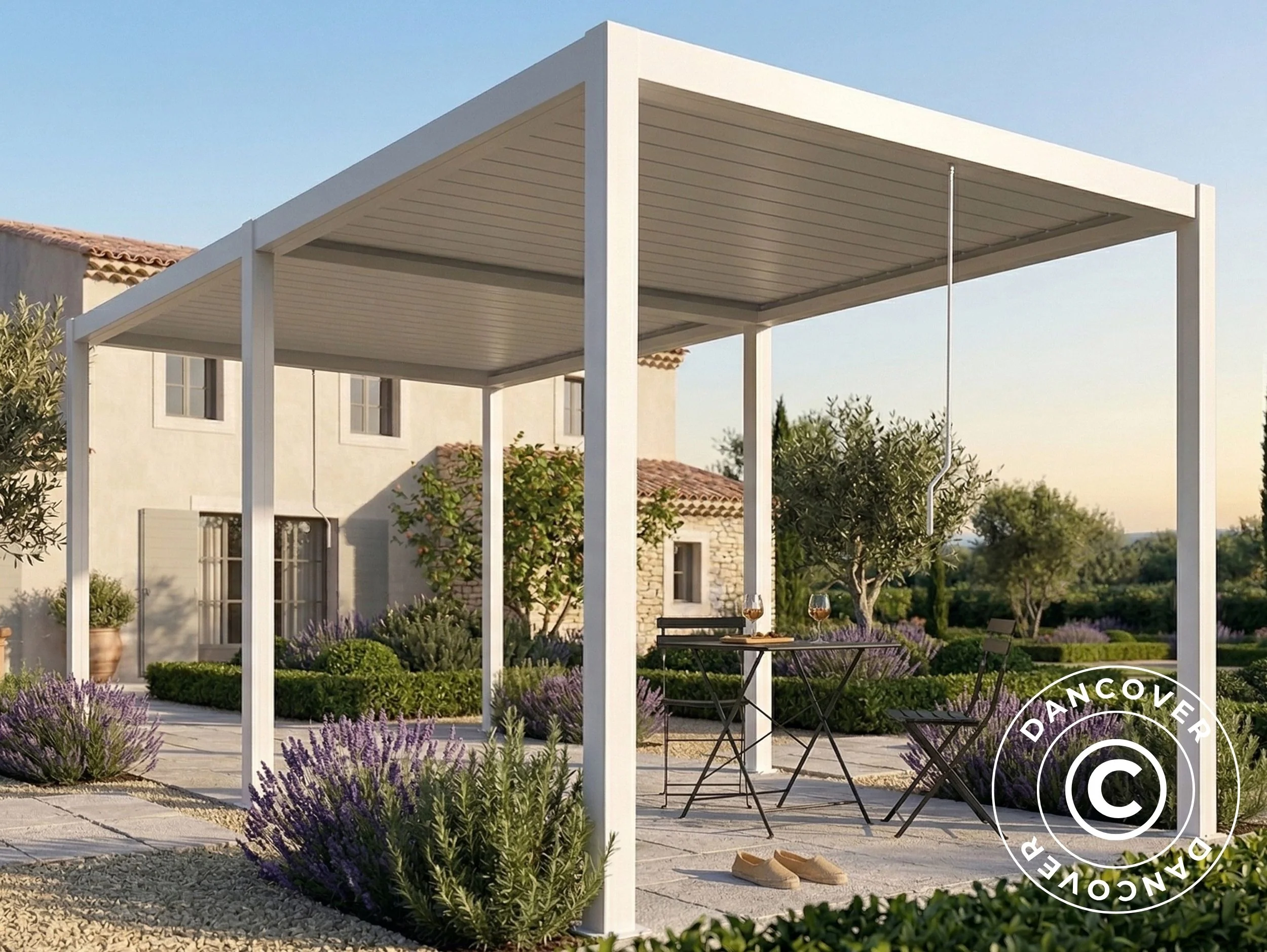 Bioklimatisk pergola paviljong San Pablo Steel+, 4x7,8m, Vit - Image 4