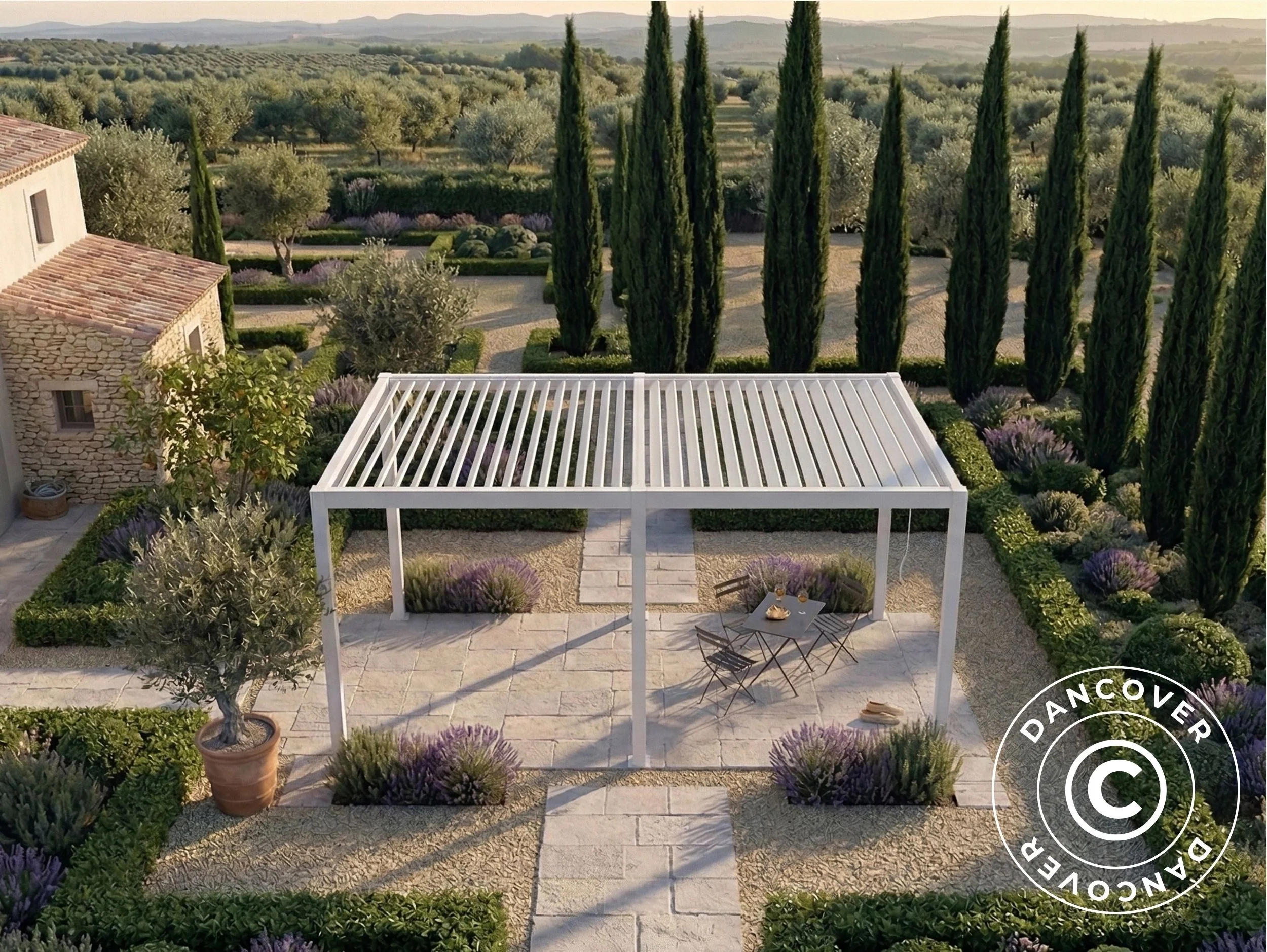 Bioklimatisk pergola paviljong San Pablo Steel+, 4x7,8m, Vit - Image 5