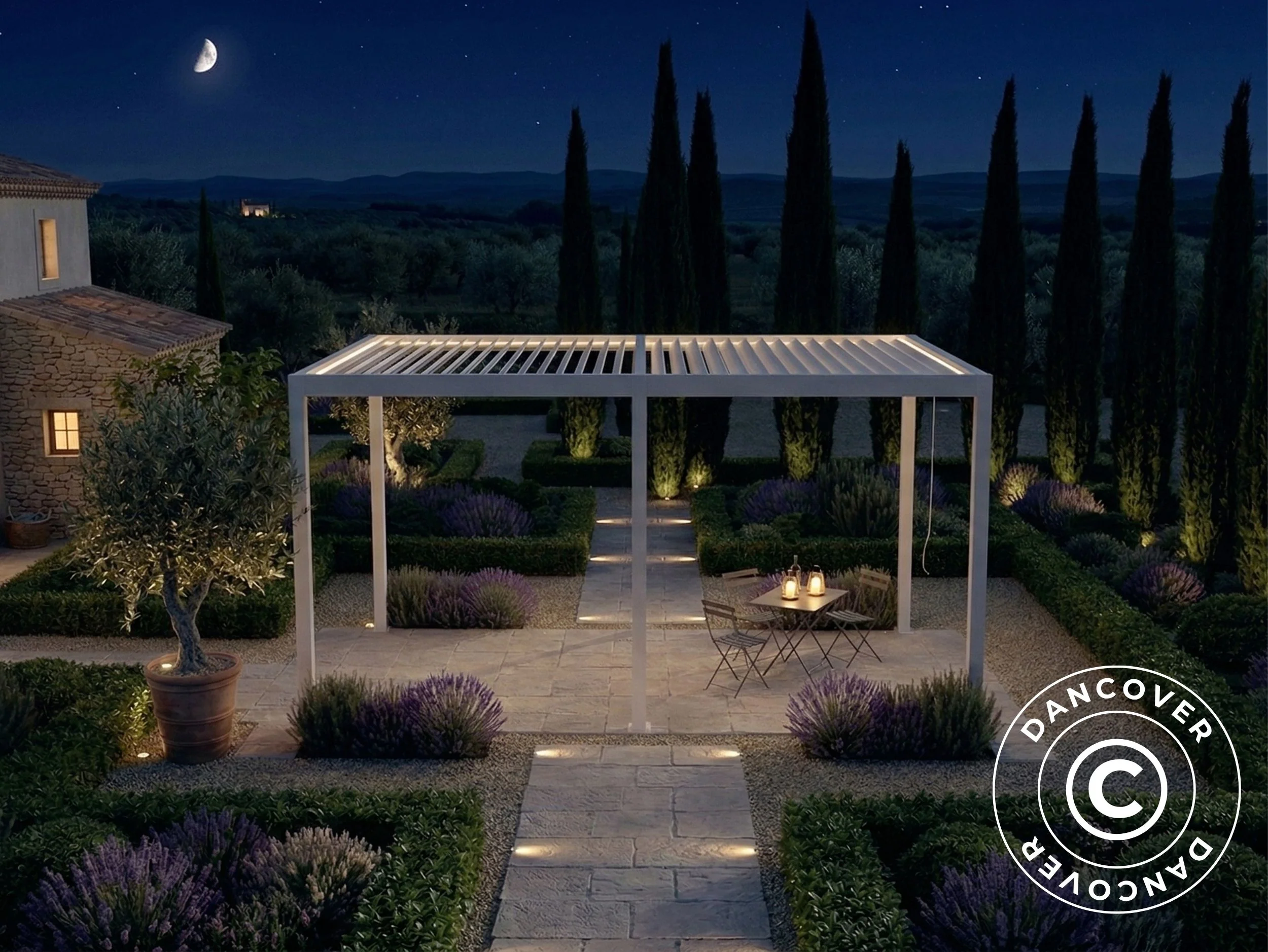 Bioklimatisk pergola paviljong San Pablo Steel+, 4x7,8m, Vit - Image 6